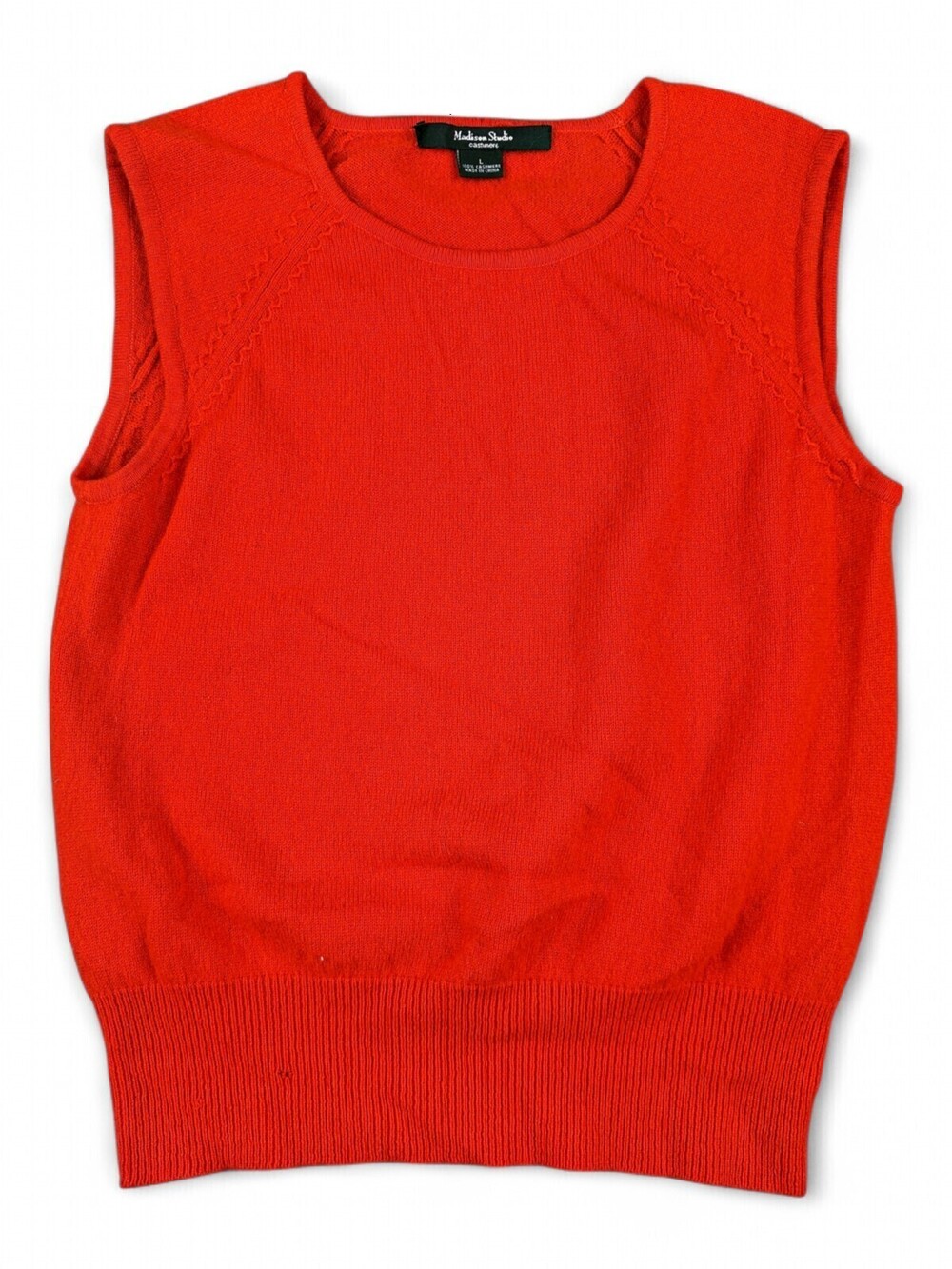 Madison Studio Cashmere Sleeveless Sweater Vest L - Red